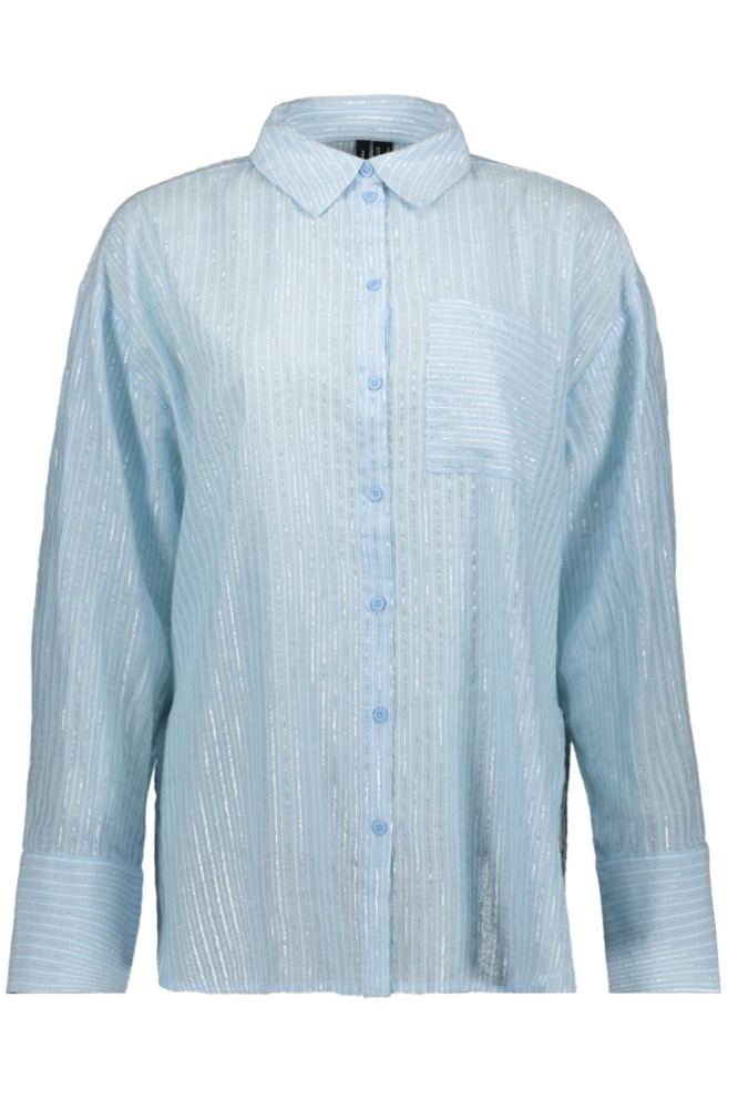 VMPAULINE LS SHIRT WVN GA 10324604 AIRY BLUE/SNOW WHITE